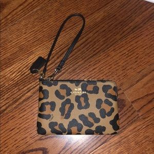 Coach cheetah print wristlet